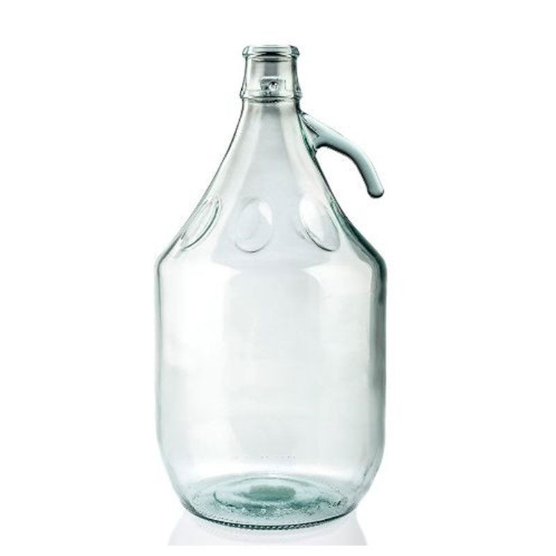 ANCIEN BONBONNE-VERRE VERT-BLANC 5 LITRE DAME JEANNE-5L-34 cm de haut